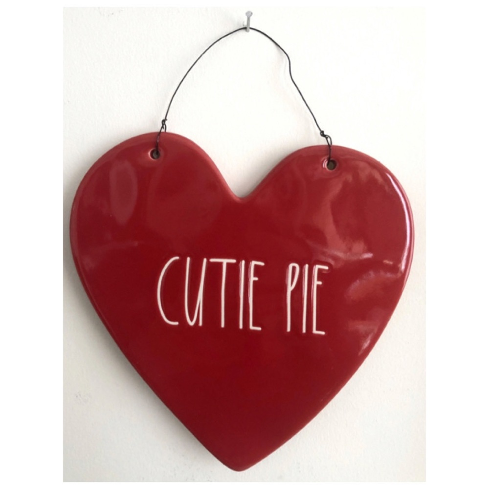 Rae Dunn “Cutie Pie” Red Ceramic Wall Plaque Sign